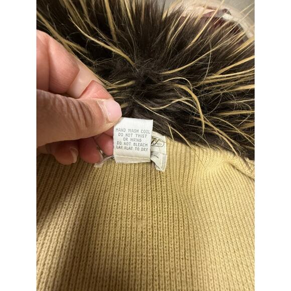 "SIDEFFECTS" VTG Y2K Faux Fur Open Front Sweater SZ L SMALL SPOT SEE PICS Rare! - Picture 8 of 10